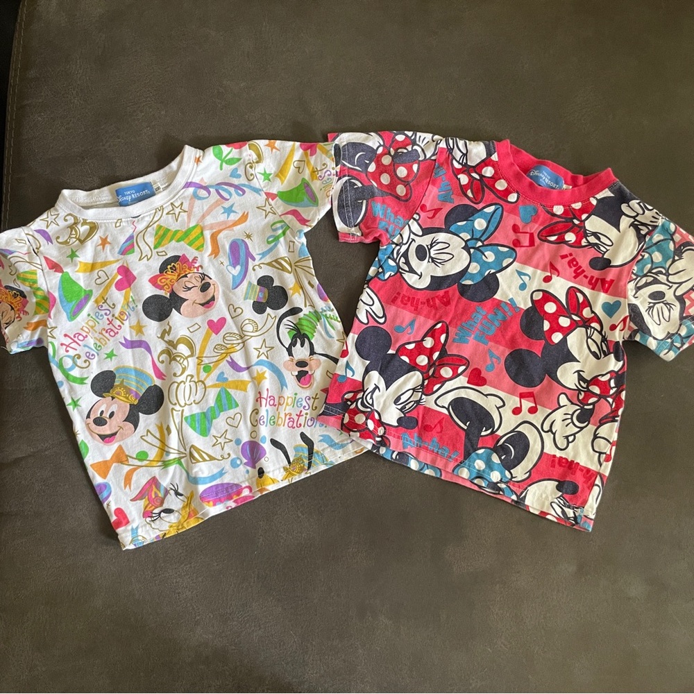 Disney Resort Tokyo 35th‎ Anniversary and Minnie Mouse Tee Bundle Size 3/4T